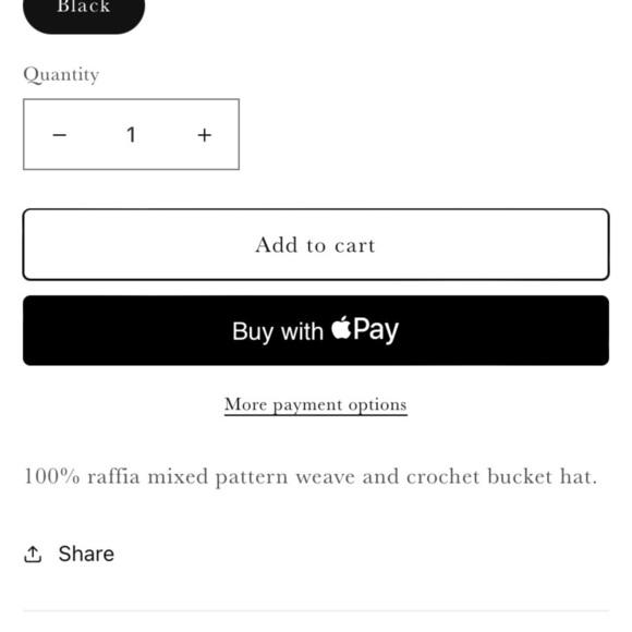 Anthropologie Fina Black raffia hat new without tags main image 4